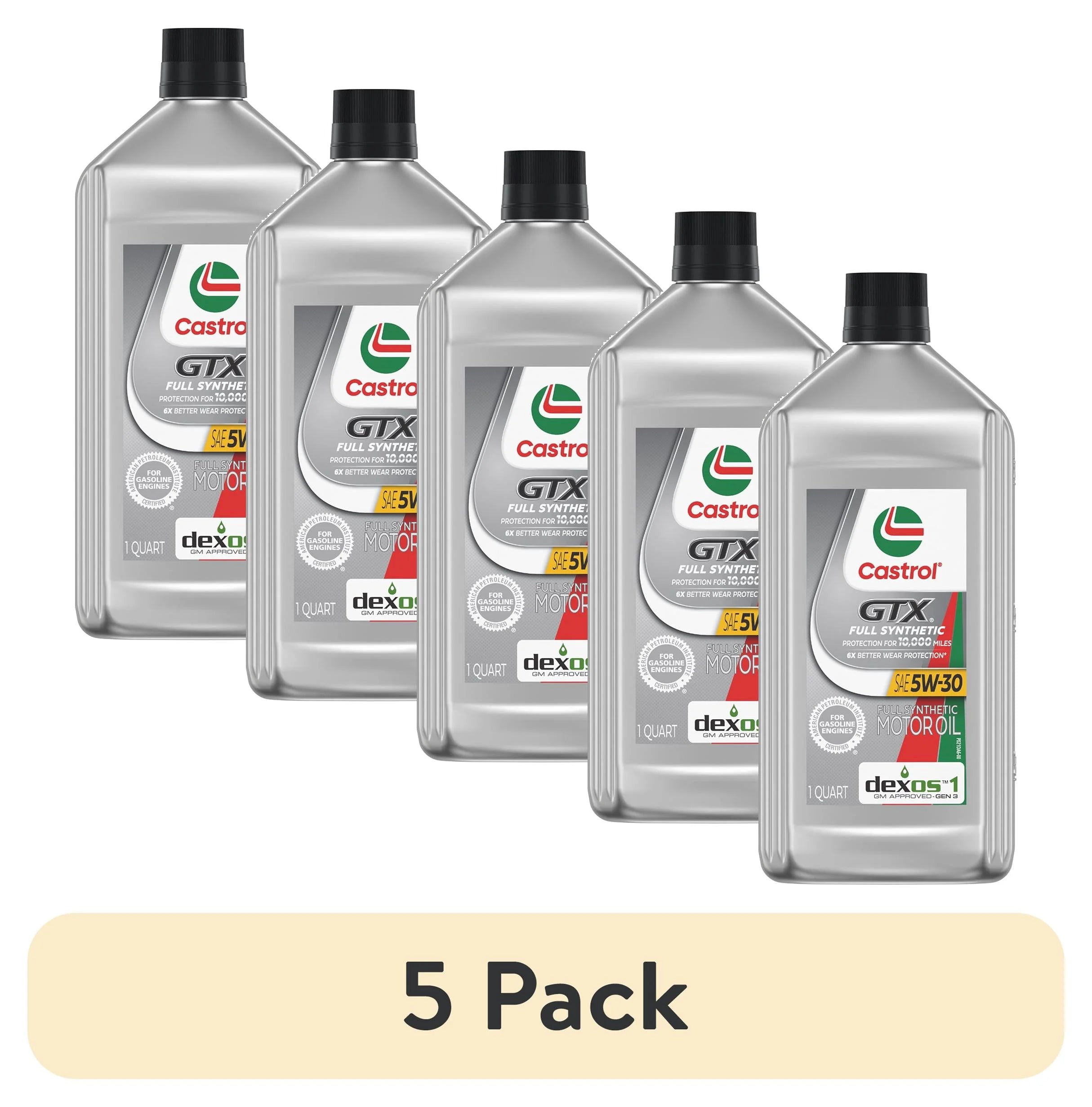 (5 Pack)  GTX Full Synthetic 5W-30 Motor Oil, 1 Quart